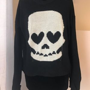Black Skull heart Sweater